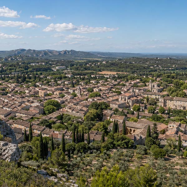 Vue de Saint-Rémy-de-Provence depuis les Alpilles